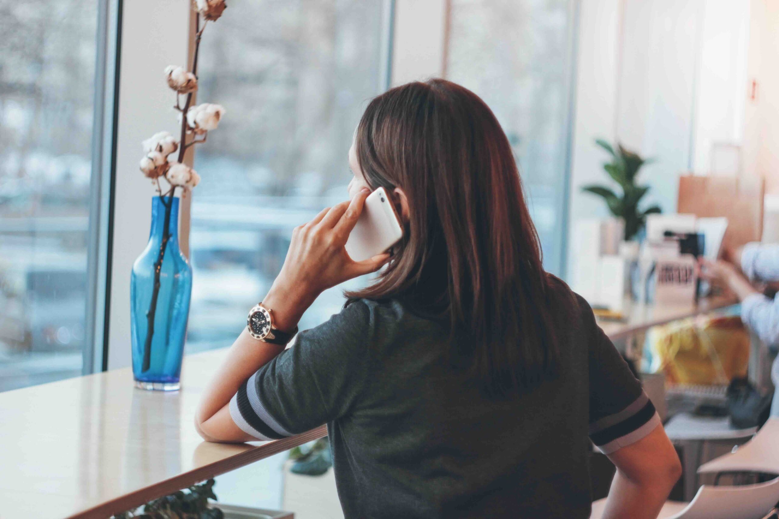 Business owner on a phone call