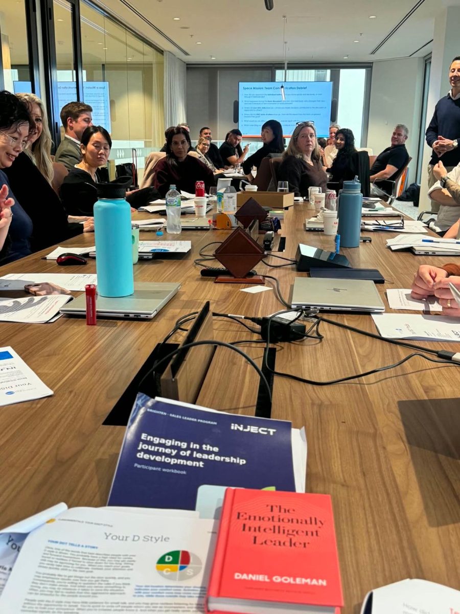 Leadership training materials on the table
