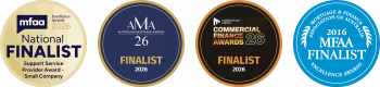 Inject award finalist badges: MFAA Excellence Awards 2026 National Finalist, Australian Mortgage Awards 2026 Finalist, Commercial Finance Awards 2026 Finalist and MFAA 2016 Finalist